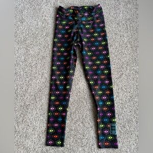Zumba Fitness Black Leggings with Neon Eye Print